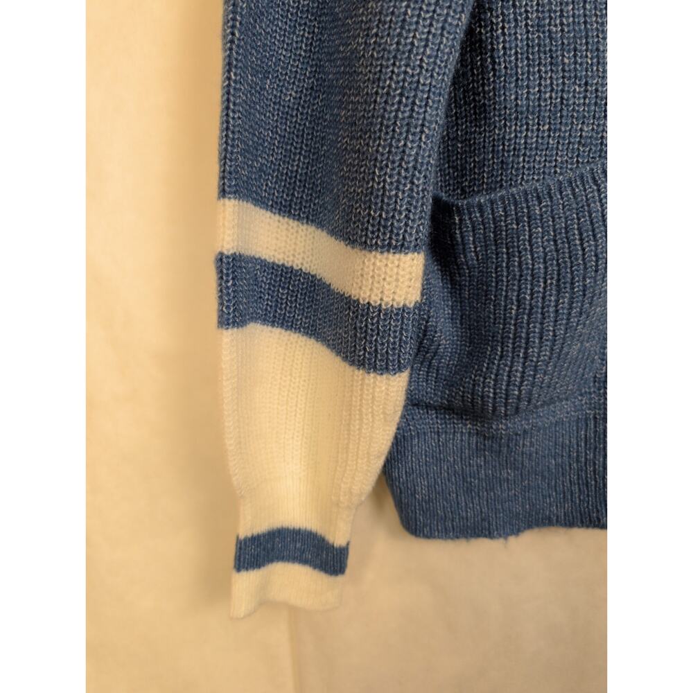 Lety & Me blue white button up cardigan Size Sm Sporty Preppy Fisherman Coastal - Picture 6 of 9